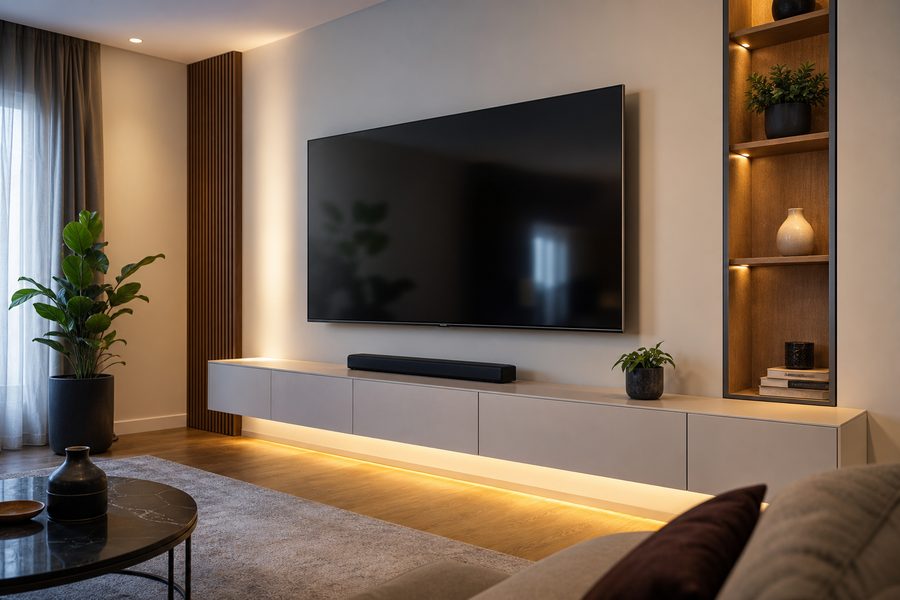 Instalación profesional de Smart TV en pared en Barcelona